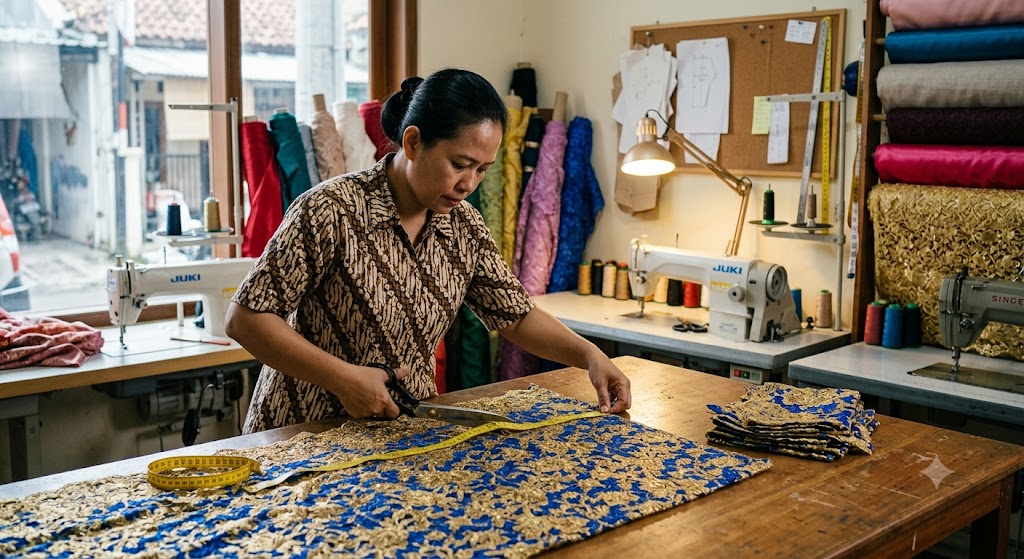 Designer memanfaatkan kain stok murah untuk menekan HPP konfeksi baju