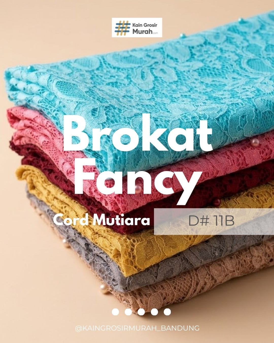 Kain Brokat Fancy Cord Mutiara D#11B 1 Kain Brokat Fancy Cord Mutiara D#11B