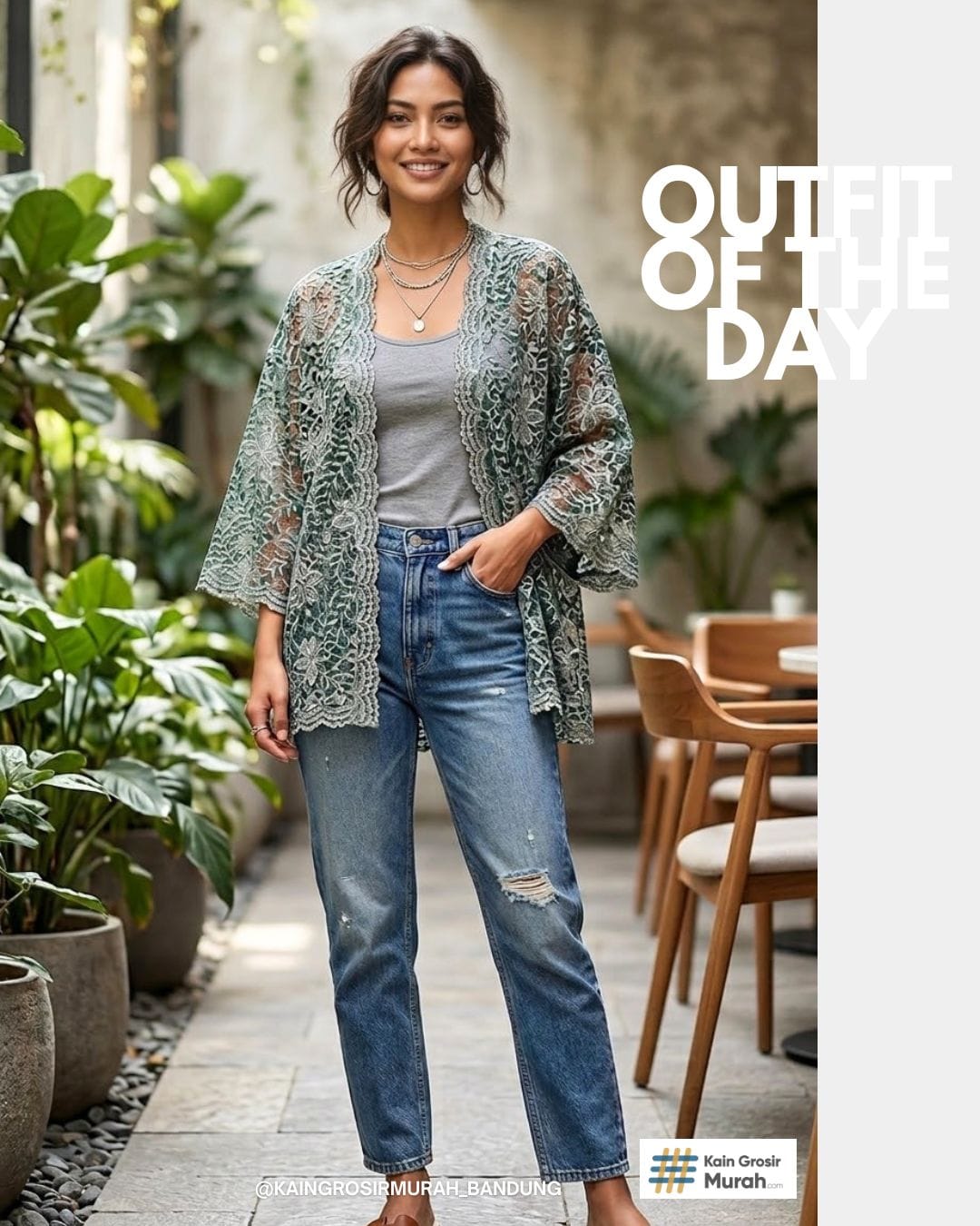 Kain Brokat Luxury Twotone D#4 6 Human model with outfit of the day - Kain Brokat Luxury Twotone D#4