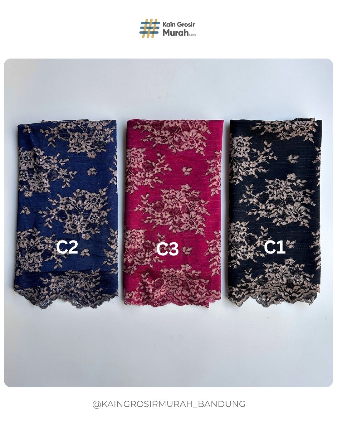 Warna2 Kain Brokat Threeset D#2